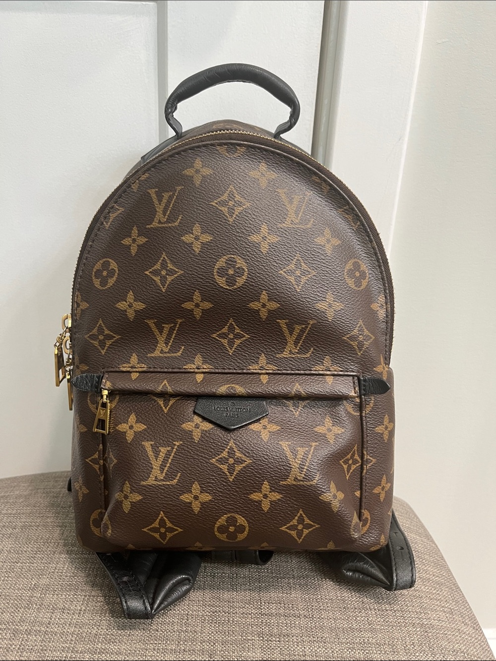 LV MONOGRAM PALM SPRINGS BACKPACK W/ COA. Please see photos for flaws.